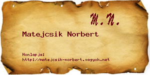 Matejcsik Norbert névjegykártya