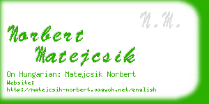 norbert matejcsik business card